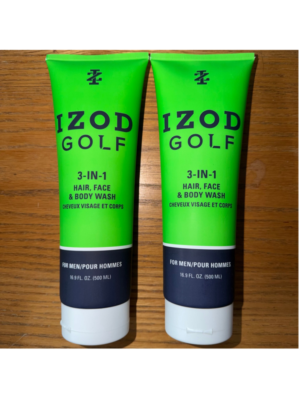 New Men's Izod Golf 3 In 1 Hair Face Body Wash 16.9oz Tube - Bundle 2 Tubes